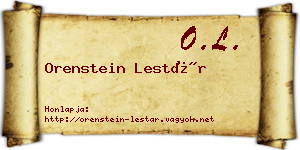 Orenstein Lestár névjegykártya